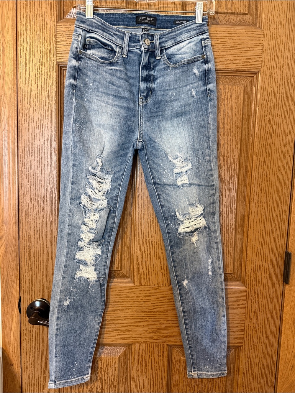Judy Blue Light Wash Distressed High-Rise Skinny Jeans